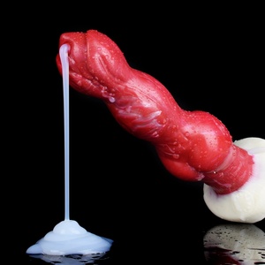 NNSX <b>Large</b> Fantasy Dog Knot Ejaculation Dildo With Suction <b>Cup</b> Anal Beads Massage Squirting Penis Spray Liquid Sex Toy Shop - Product Image 5