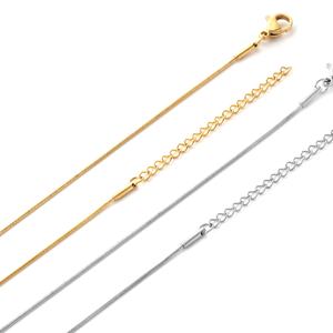 Cadenas Modernas para Hombre y Mujer, Cadena de Cable de 1-2 mm, 45+5 mm, Chapada en Oro de 18K, Acero Inoxidable, Cierre de Palanca, Joyería de Regalo - Product Image 3