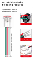 Bouton poussoir métallique 12 mm IP68, marche/arrêt, à réinitialisation automatique, 5V 12V 24V 220V, certifié CE, pour véhicule