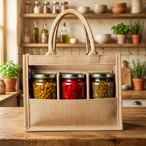 Indian Exporter Large Capacity Jute Tote <b>Bag</b> with Cotton Handles Reusable Grocery Shopping <b>Bag</b> for Daily Use Available for Sale - Product Image 6