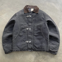 Veste de travail en toile de canard épaisse personnalisée pour hommes, avec crochets de pont, attaches de pompier, veste de travail pour camionneur, charpentier, ouvrier