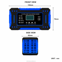 Chargeur de batterie de voiture 12V 6A direct fabricant, multi-prises, personnalisable OEM ODM, adaptateur de chargeur de batterie intelligent à réparation par impulsions