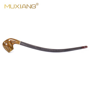 MUXIANG Tobacco Pipe Bent Type Solid Wood Briar Rosewood Long Stem Handcrafted Smoking Pipe - Product Image 2