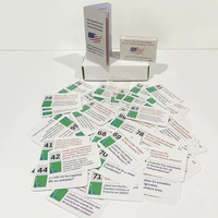 Offre Spéciale : Ensemble Complet de Cartes Flash sur le Civisme Américain Style Bois Moderne – Guide d'Étude pour la Naturalisation – 100 Questions et Réponses Numériques sur le Civisme Américain