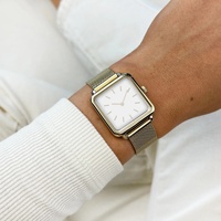 Montre carrée personnalisée avec logo, pour femmes, boîtier de 28 mm, acier inoxydable, verre saphir, mouvement japonais, montre carrée originale tendance, acier inoxydable