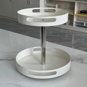 Kitchen <b>Rotating</b> Multi Tier Shelf 2 Tier <b>Spice</b> <b>Rack</b> Desktop Storage Tray For Kitchen Cosmetics Toiletries - Product Image 2