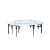 Table pliante de banquet, table de mariage, table ronde, capacité 5 à 12 personnes, design empilable pour économiser de l'espace, idéale pour les hôtels, les banquets, les restaurants, la location