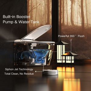 YIDA Toilette intelligente haut de gamme avec bidet intégré, siège chauffant, capteur radar, double chasse, chasse automatique, <span class=keywords><strong>lavage</strong></span> arrière, lumière nocturne et siphon en P - Product Image 3