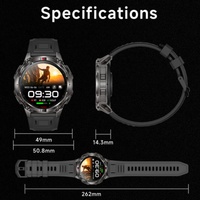 Nouvelle montre de sport pour homme HT53 avec suivi GPS, résistance à l'eau, surveillance de la santé, lampe de poche, appels vocaux, montre intelligente