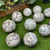 Vente chaude Fleur Verte Jaspe Sphères Reiki Fengshui Guérison Cristal Boules De Fleurs Vertes pour la collection