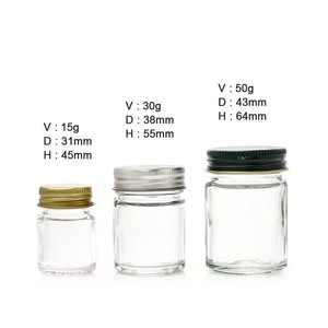 15g 30g 50g Bouteilles en verre transparent avec bouchon en alun vide Mini Conteneur Bocaux <span class=keywords><strong>pour</strong></span> <span class=keywords><strong>huiles</strong></span> <span class=keywords><strong>essentielles</strong></span> Thaïlande Onguents Capsules <span class=keywords><strong>vides</strong></span> - Product Image 2