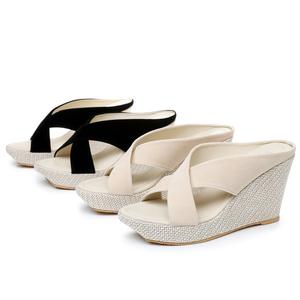 Sandalias de Plataforma <span class=keywords><strong>con</strong></span> Punta Abierta y Cordones de Pana de 9 cm, Nuevas y a la Moda para el Verano, para Mujer - Product Image 6