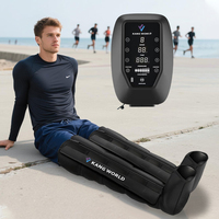 Masseur de jambes à compression d'air sans fil KangWanJia avec télécommande, pression de 30 à 260 mmHg, 6 modes, minuterie de 60 minutes, idéal pour les coureurs