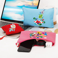 Sacs cosmétiques personnalisés Royal Fair, style féminin tendance, toile de coton, trousse de maquillage, fermeture éclair lavable, sac à pinceaux imprimé réutilisable