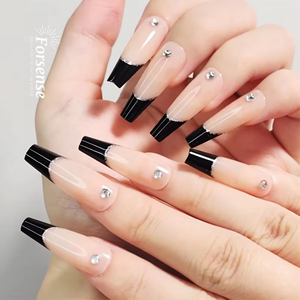 Forsense <span class=keywords><strong>Fantaisie</strong></span> Noir Gothique 3d Presse sur <span class=keywords><strong>Ongles</strong></span> Ensemble Bas quantité minimale de commande Haute Qualité À La Main <span class=keywords><strong>Faux</strong></span> <span class=keywords><strong>Ongles</strong></span> Pointe Cercueil Femelle Artificielle <span class=keywords><strong>Faux</strong></span> <span class=keywords><strong>Ongles</strong></span> - Product Image 2