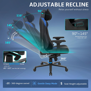 Chaise de jeu ergonomique inclinable de qualité supérieure avec pivotement à 360 degrés, hauteur réglable et support lombaire Frog <span class=keywords><strong>Trag</strong></span> de haute qualité - Product Image 5