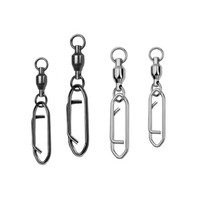 Émerillons à roulement à billes haute résistance avec mousqueton pour la pêche, accessoires de montage terminal, émerillons barillet, connecteurs pour leurres et lignes de pêche