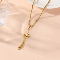 Pendentif en acier inoxydable inspiré de l'épée simple Scimitar Zulfiqar, style Ali Shia islamique arabe, bijou de mode, collier
