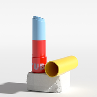 Tubes à lèvres ronds en plastique PP ABS de 4,8 ml, contenants cosmétiques entièrement en plastique, écologiques, petits emballages portables pour baume à lèvres