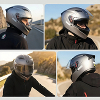 Casque de moto intégral AG* ABS avec double visière anti-buée, fermeture rapide, certifié DOT, doublure en coton toutes saisons