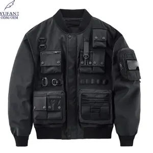 YuFan jaket Bomber tahan air pria, ritsleting grosir baru kustom desain mantel untuk musim dingin
