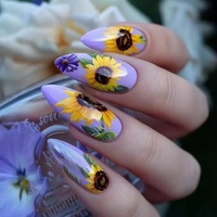 24 faux ongles ovales de luxe en acrylique, colorés, à fleurs 3D en relief, style européen et américain, couvrants et amovibles