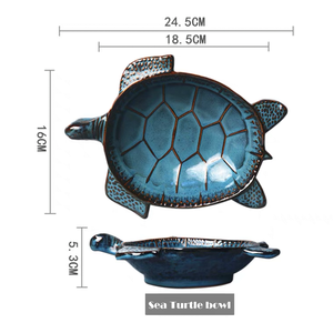 Cuenco de cerámica hecho a mano con forma de <span class=keywords><strong>tortuga</strong></span> marina, cuenco para servir de <span class=keywords><strong>tortuga</strong></span> costera para el hogar - Product Image 3