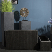 Jardinières Modernes Grandes pour l'Extérieur, Pots à Fleurs en Béton Vert, Jardinières de Jardin en Fibre de Verre, Logo Personnalisé, Sculptées à la Main
