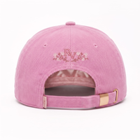 Casquette de baseball ToughRhino, nouveau design, en velours côtelé personnalisé, avec logo brodé, style vintage, 5 panneaux, fermeture snapback