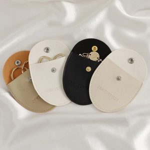 Manufacturer Premium Custom Logo PU Leather Eco-friendly Portable Soft <b>Jewelry</b> Pouch Rings Studs Necklaces Pendants Storage - Product Image 4