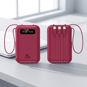 Mini Banco de Energía de 20000mAh con Cables Integrados, Carga Rápida de 20W, Pantalla LED, Cargador de Batería Externo Portátil, Batería Externa - Product Image 4