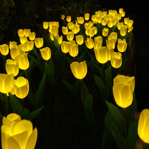 Custom Tulip LED Lawn <b>Light</b> Solar <b>Ground</b> Plug IP65 Rating High CRI 95 Dimmable Garden Courtyard Atmosphere Decoration Lighting - Product Image 1