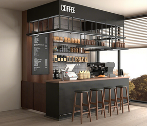 Muebles de Barra para Cafetería, Diseños de Vitrinas para Cafetería con Mostrador de Exhibición de Café y Productos de Panadería para Decoración de Tiendas - Product Image 3