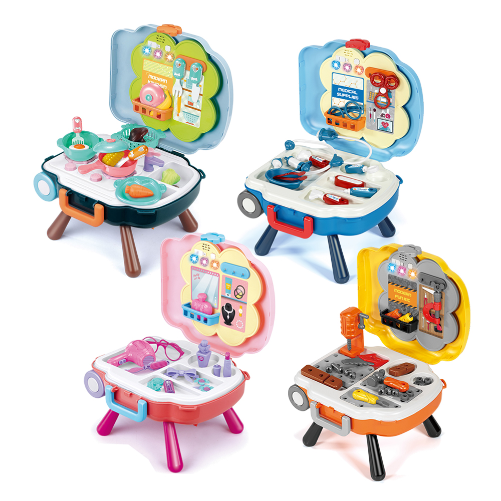 Hot Selling Product Children DIY Other Pretend Play & Preschool Fashion Makeup Doctor Kitchenware Set Make up Backpack Game Toys