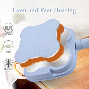 Padella Antiaderente Quadrata Blu in Alluminio Pressofuso per Uova e Bistecche, con Scomparti Multipli e Manico Rimovibile - Product Image 4