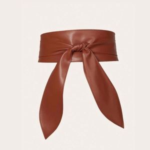 Nouvelle ceinture Obi large en cuir PU avec boucle en alliage à nouer soi-même pour femme, idéale pour robe ou pull, taille personnalisable et douce - Product Image 3