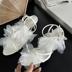 Sandales à talons aiguilles argentées pour femmes, de haute qualité, personnalisées, style européen et américain, 2025 - Product Image 4