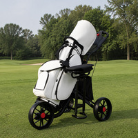Chariot de golf pliable léger à 3 roues avec glacière, chariot de golf en alliage d'aluminium
