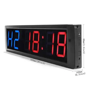 Jhering Horloge Intérieur 4 Pouces Compte À Rebours Intervalle Numérique LED Gym Exercice Grand Fitness Minuterie crossfit