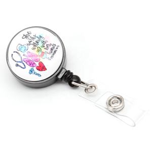 Porta Badge Retrattile per Infermieri con Stile Classico e <span class=keywords><strong>Serie</strong></span> Medica, con Motivi in Vetro (Stetoscopio, ECG, <span class=keywords><strong>Cuore</strong></span>, Bambini) - Product Image 6