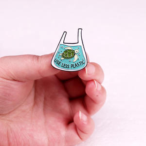 Ocean Animal Turtle Brosche-Verwenden Sie weniger Kunststoff Umwelt bewusstsein Abzeichen Souvenirs Logo Company Werbe geschenk - Product Image 3