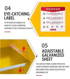 2 שכבה ארון מעבדה חסין בפני פיצוץ שכבה עם חומצה מדף מתכווננת ואלון גלון אלקלי - Product Image 2