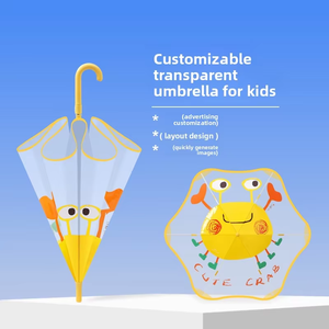 Parapluie semi-automatique pour enfants en pongee, fournisseur, design de dessin animé personnalisé, dos arrondi sécurisé, rentrée scolaire, 90 cm de diamètre, promotionnel - Product Image 1