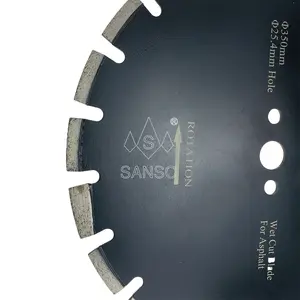 Sanso 14' 350Mm Standard Laser Welded Asphalt Reinforced Diamond Circular Saw Blade For Cutting Disc Concrete