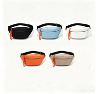 Sac banane léger en nylon imperméable avec plusieurs fermetures éclair, sac de taille réglable, pochette bandoulière pour sport et voyage