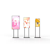 EKAA 3000/4000 Nits Tanpa Kipas 49 Inci Layar LCD Digital Signage Dua Sisi Menghadap Jendela untuk Etalase Toko