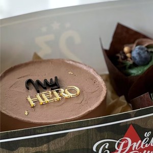 Decoración de Pastel Acrílica Honey And Sweetness My Hero, Negra y Dorada, 1.3mm de Grosor, para Pastel de Cumpleaños o Día del Padre - Product Image 2