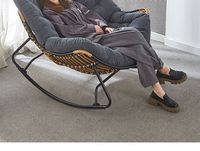 Fauteuil inclinable moderne à bascule pour adultes, en tissu, pour la détente, la chambre à coucher, le salon et la salle à manger