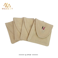 Webest jaune mini pochettes avec bouton enveloppe velours bijoux pochettes emballage bagues de fiançailles pour les femmes