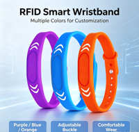 Wasserdichtes 13,56MHz EM4305 1K NFC Silikon-Armband Verstellbares RFID-Armband mit QR-Code für Bargeldlose Zahlung, Wasserpark und Fitness-Studio